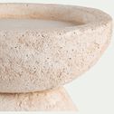 Bougeoir en ciment H15xD15,3cm - beige-ISALIE