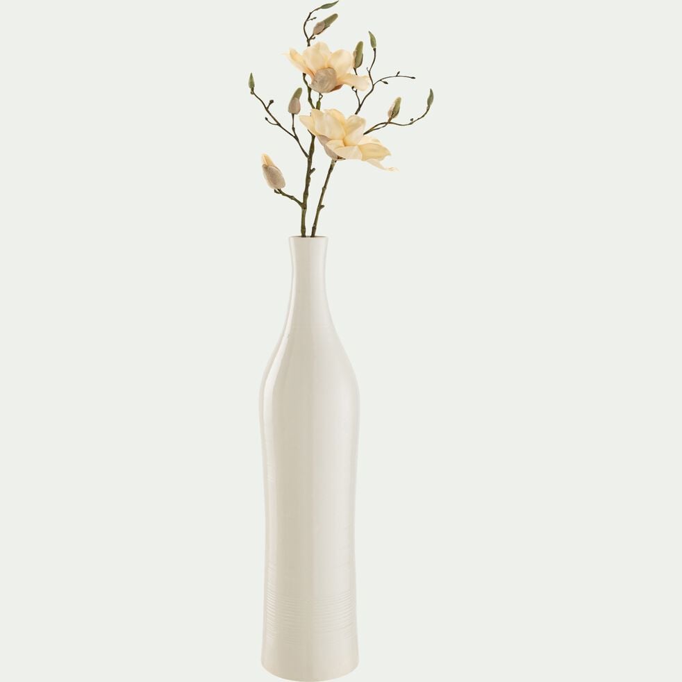 Vase bouteille en faïence H63,5cm - blanc-CHABERTON