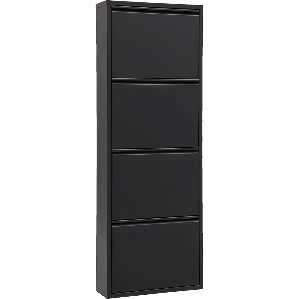 Meuble à chaussures en acier Noir mat 8 paires LOFTER meubles à