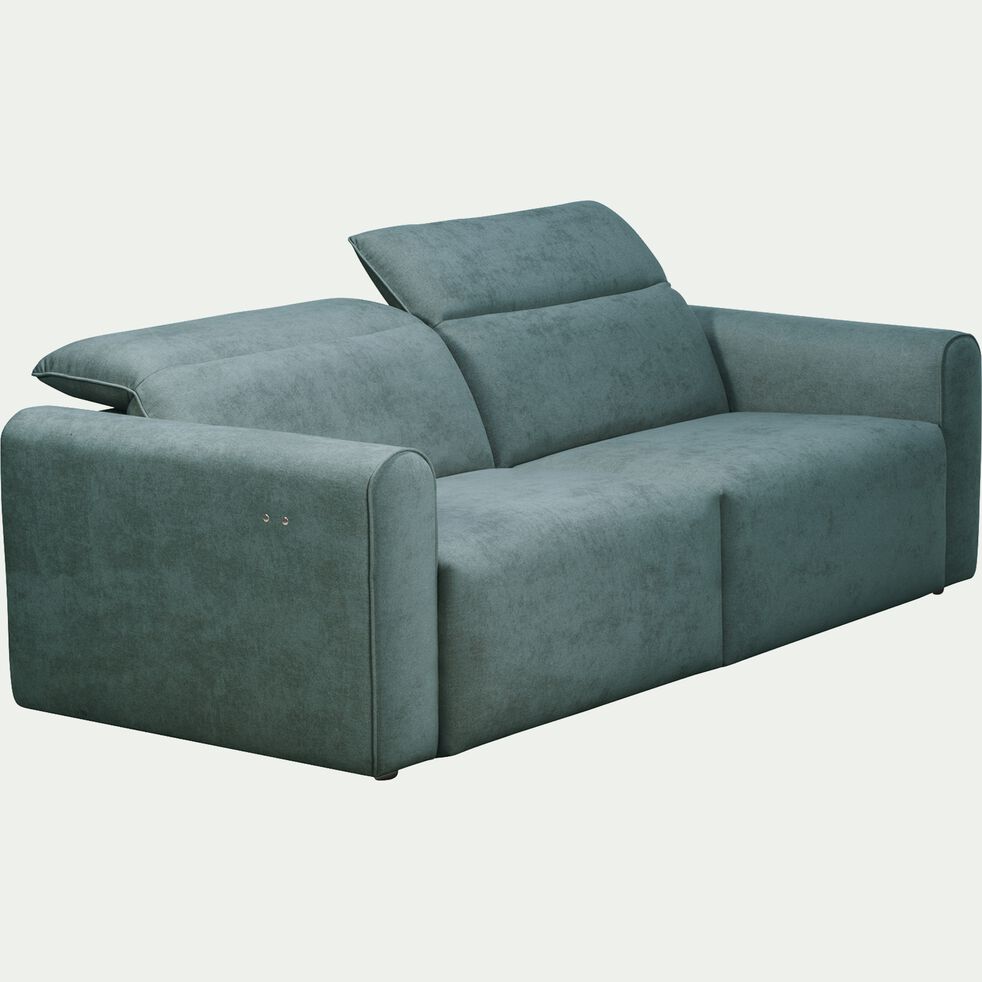 Canapé 3 places relax gauche en tissu - bleu niolon-SACHA
