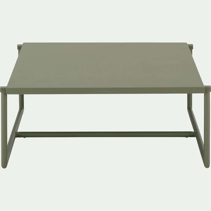 Table basse de jardin carrée en aluminium - vert cèdre-LANTA