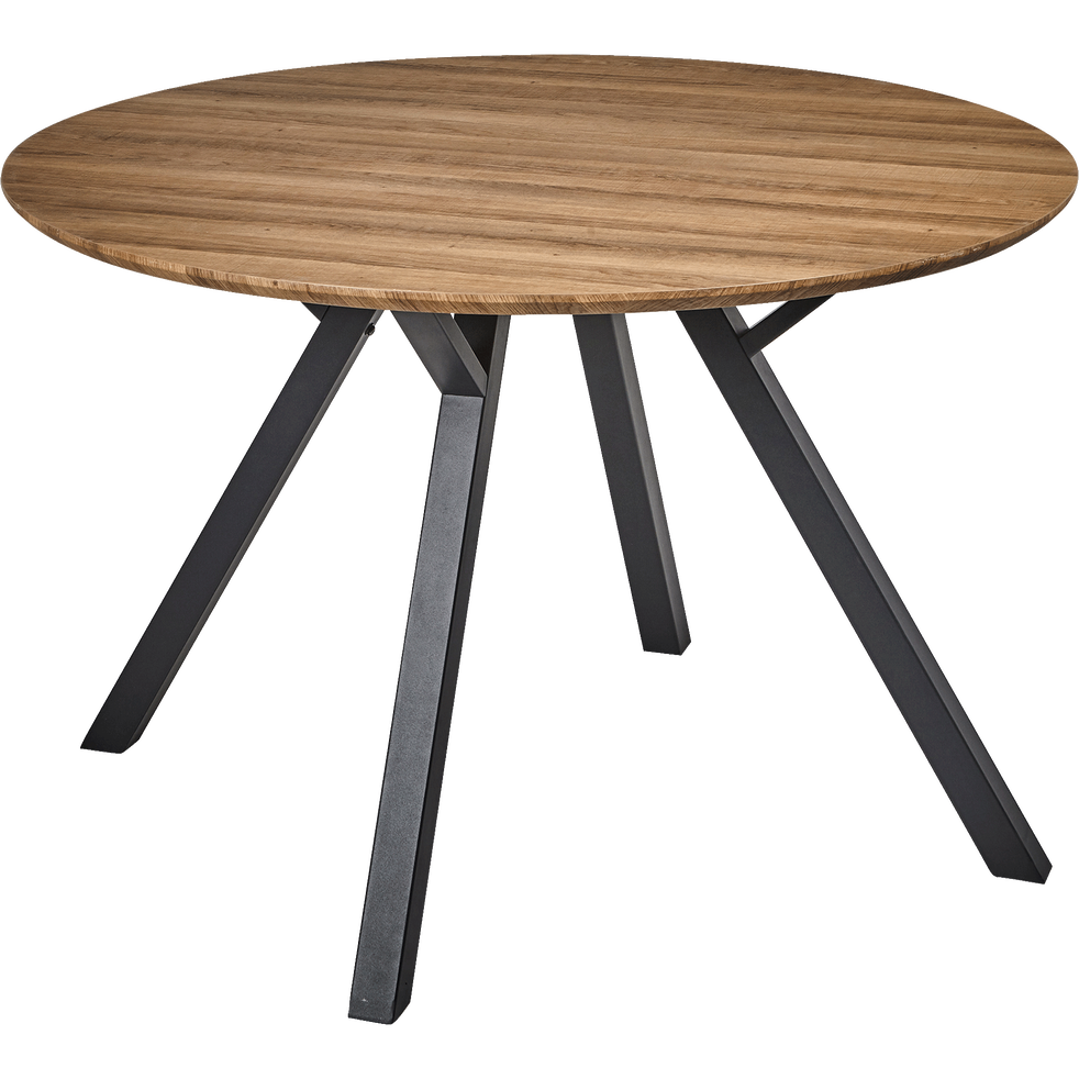 Table De Repas Ronde Effet Chene 6 Places Octavie Tables Alinea