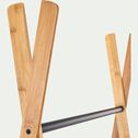 Penderie ouverte à 2 étagères en acier et bambou H173xL93cm - noir-DORIAN