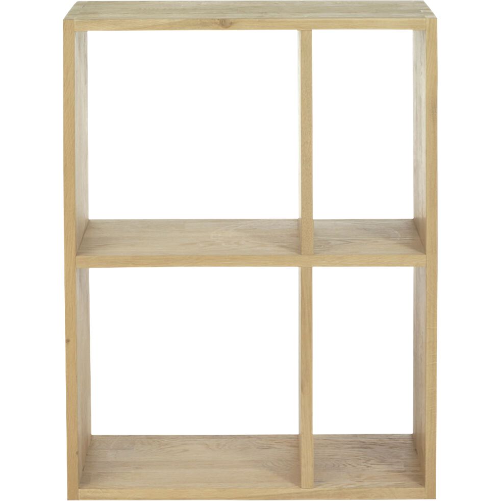 TASSIA - Étagère 4 cases en chêne - bois clair