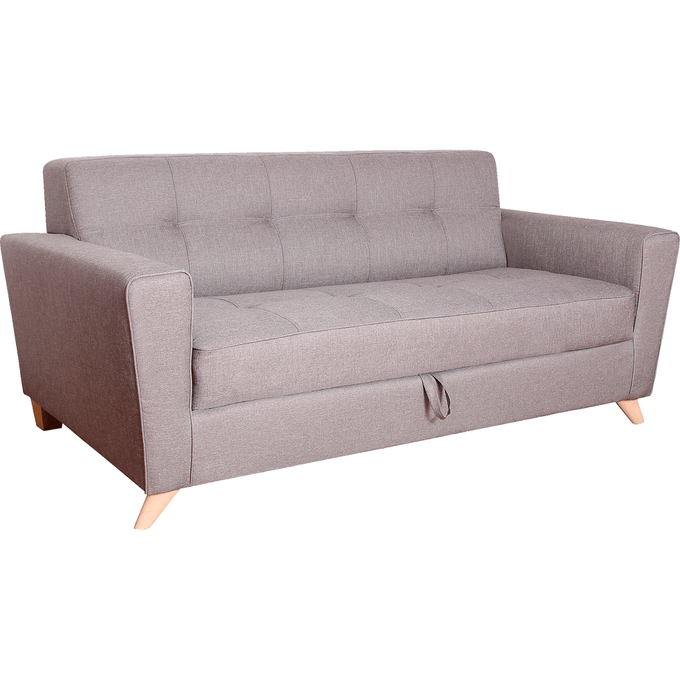 Vicky Canapé 3 Places Convertible En Tissu Gris Clair
