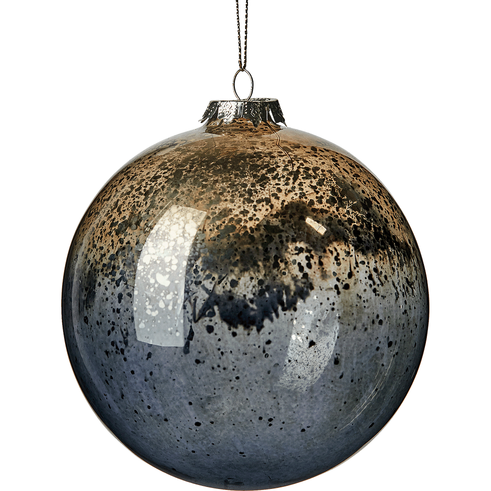 Riquet Boule De Noël En Verre Noir D12cm