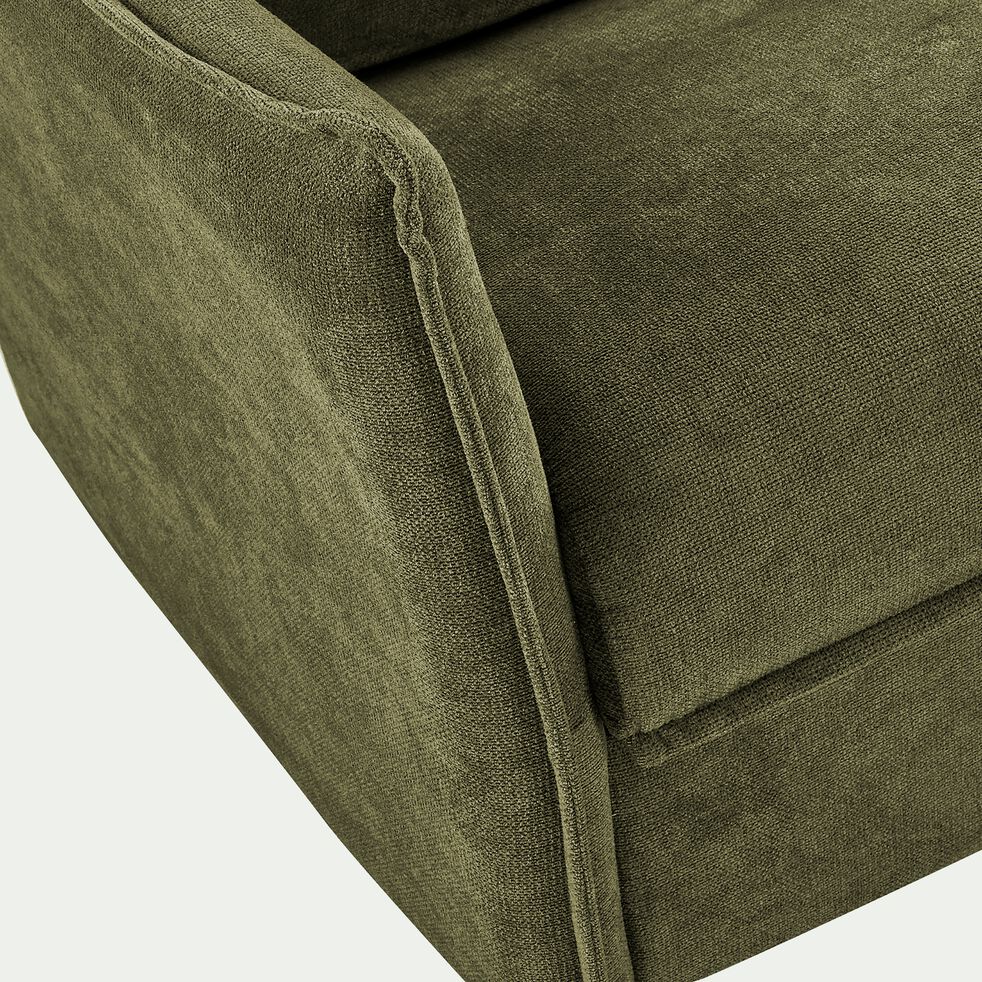 Canapé d'angle réversible convertible en tissu avec matelas densité 25kg/m3 - vert cèdre-MOYA