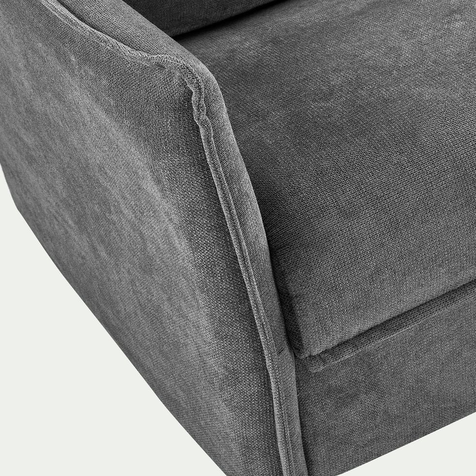 Canapé d'angle réversible convertible en tissu avec matelas densité 35kg/m3 - gris-MOYA