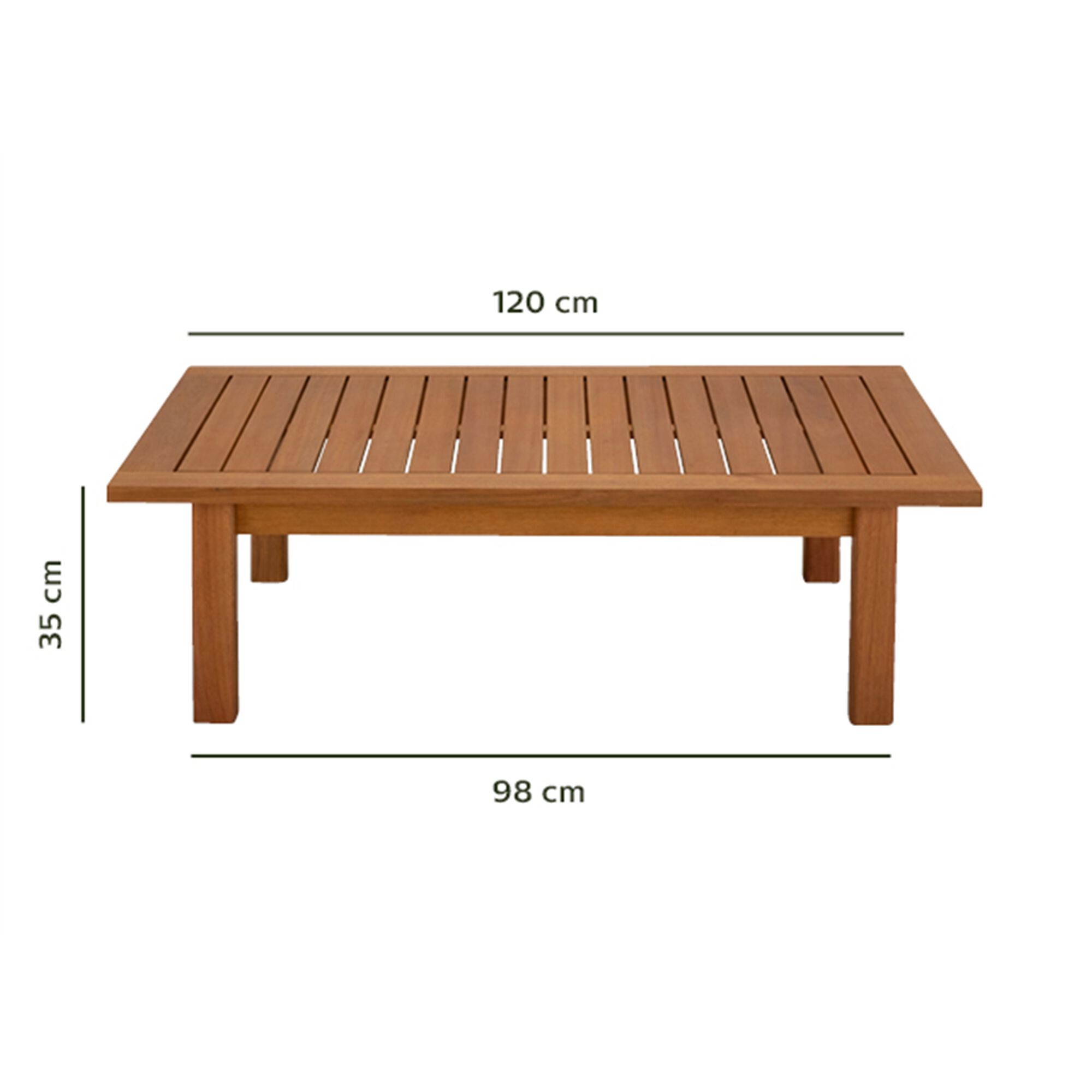 Table basse de jardin rectangulaire en eucalyptus - bois clair-COMODO