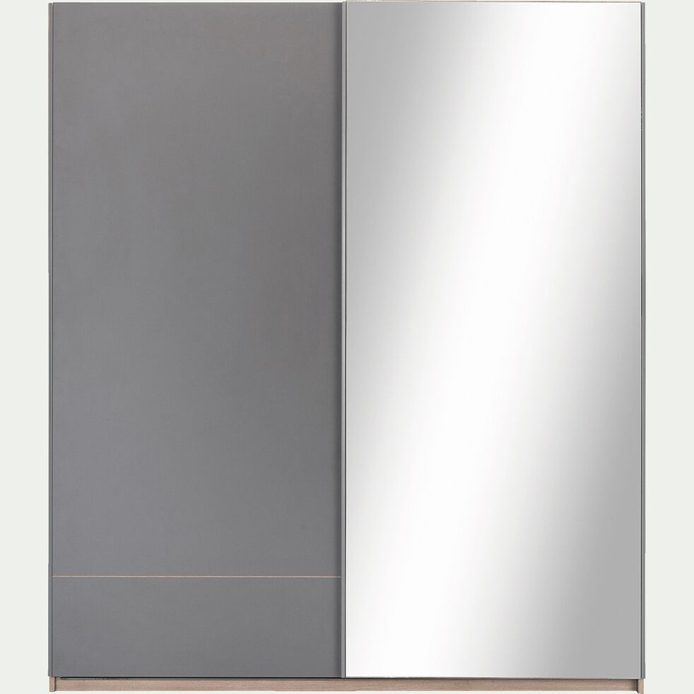 Armoire Dressing Avec 2 Portes Coulissantes Effet Chene Gris