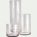 Vase tube en verre épais - transparent H50cm-SABBIA
