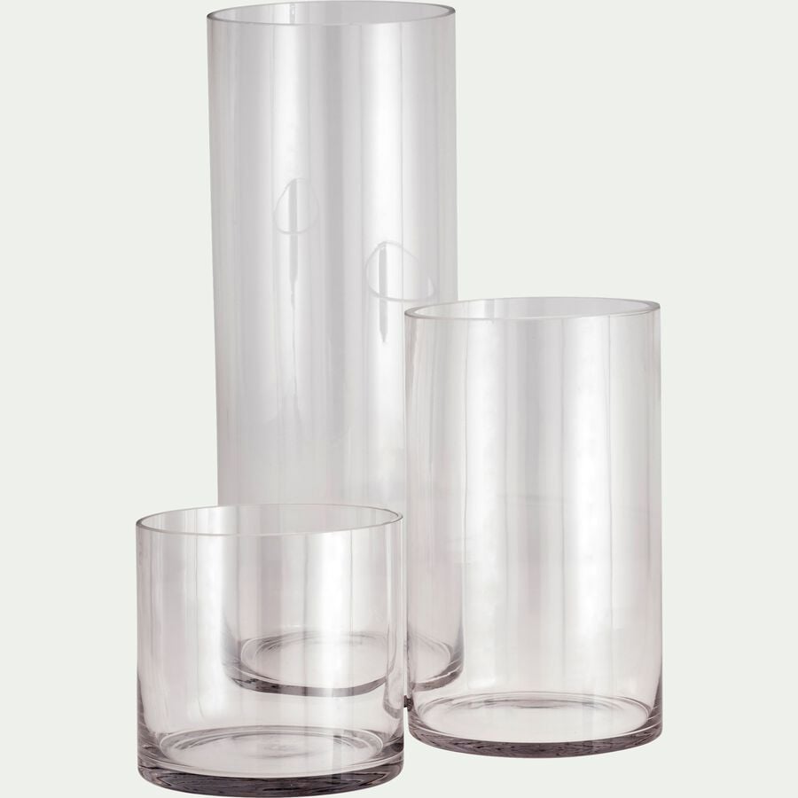 Vase tube en verre épais H50cm - transparent-SABBIA