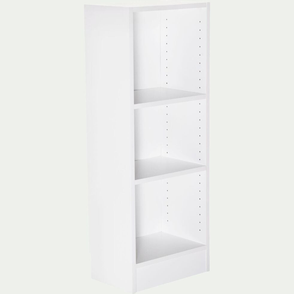 Petite bibliothèque en bois 3 tablettes - blanc H107xL40cm-BIALA