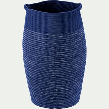 Panier à linge en coton - bleu figuerolles H65xD35cm-VINCENT