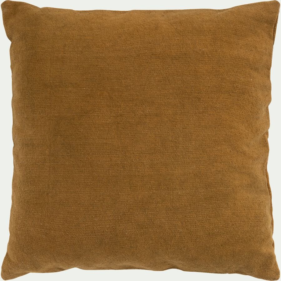 Coussin uni en coton 45x45cm - brun alep-OBERI