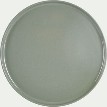 Assiette plate en faïence D28cm - vert cèdre-SELMA