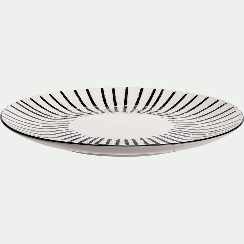 Assiette plate en porcelaine D26,5cm - blanc-LINIA