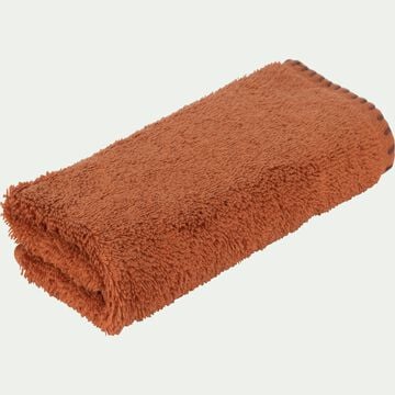 Lot de 2 serviettes invité en coton - marron rustrel 30x50cm-YNES