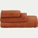 Lot de 2 serviettes invité en coton - marron rustrel 30x50cm-YNES