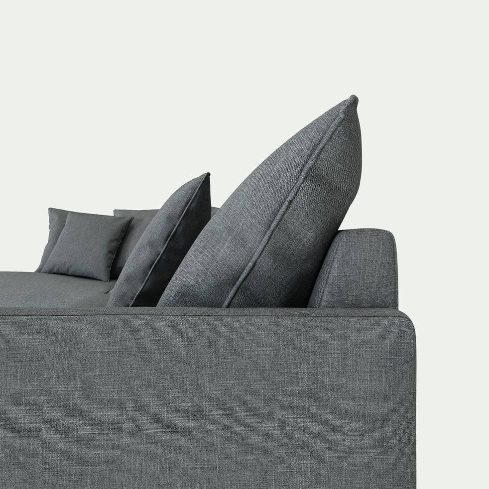 Canapé d'angle fixe gauche en tissu - gris ardoise-SIMONA