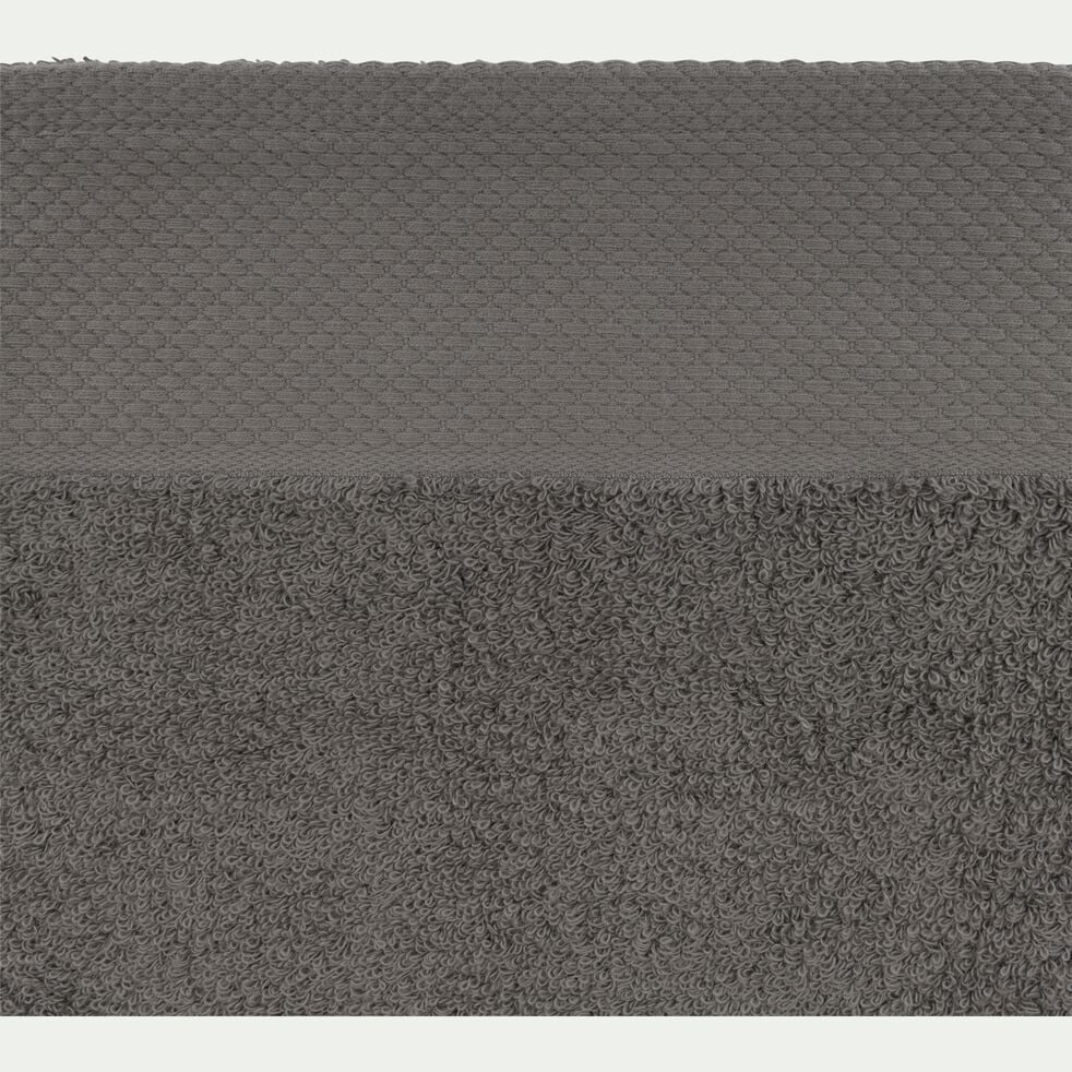 Lot de 2 serviettes invités en coton peigné - gris restanque 30x50cm-AZUR