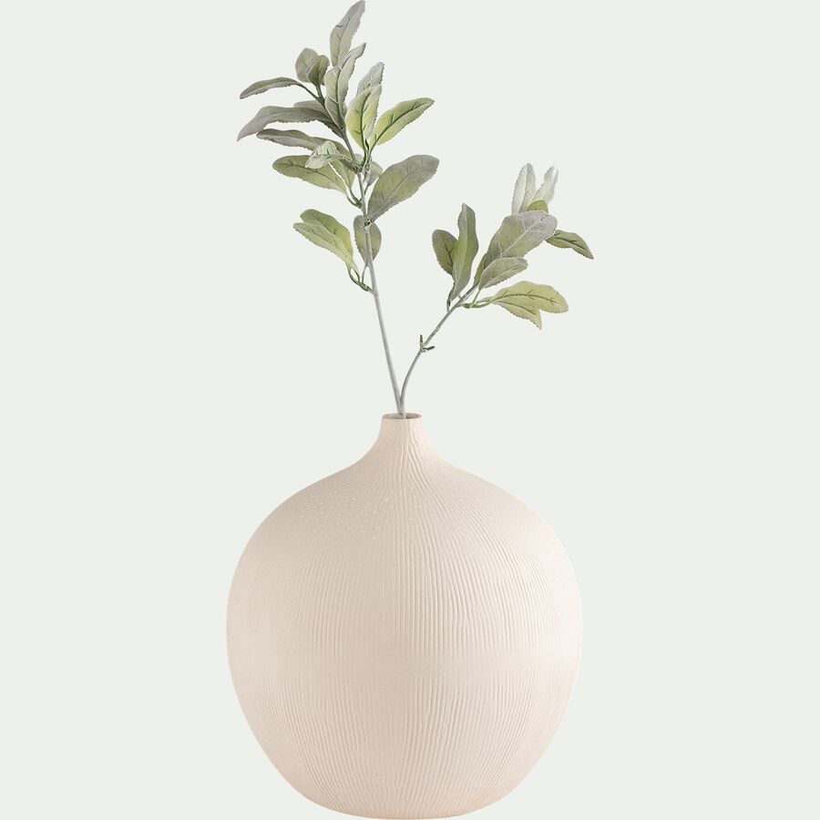 Vase boule en faïence H33cm - blanc-ANAS