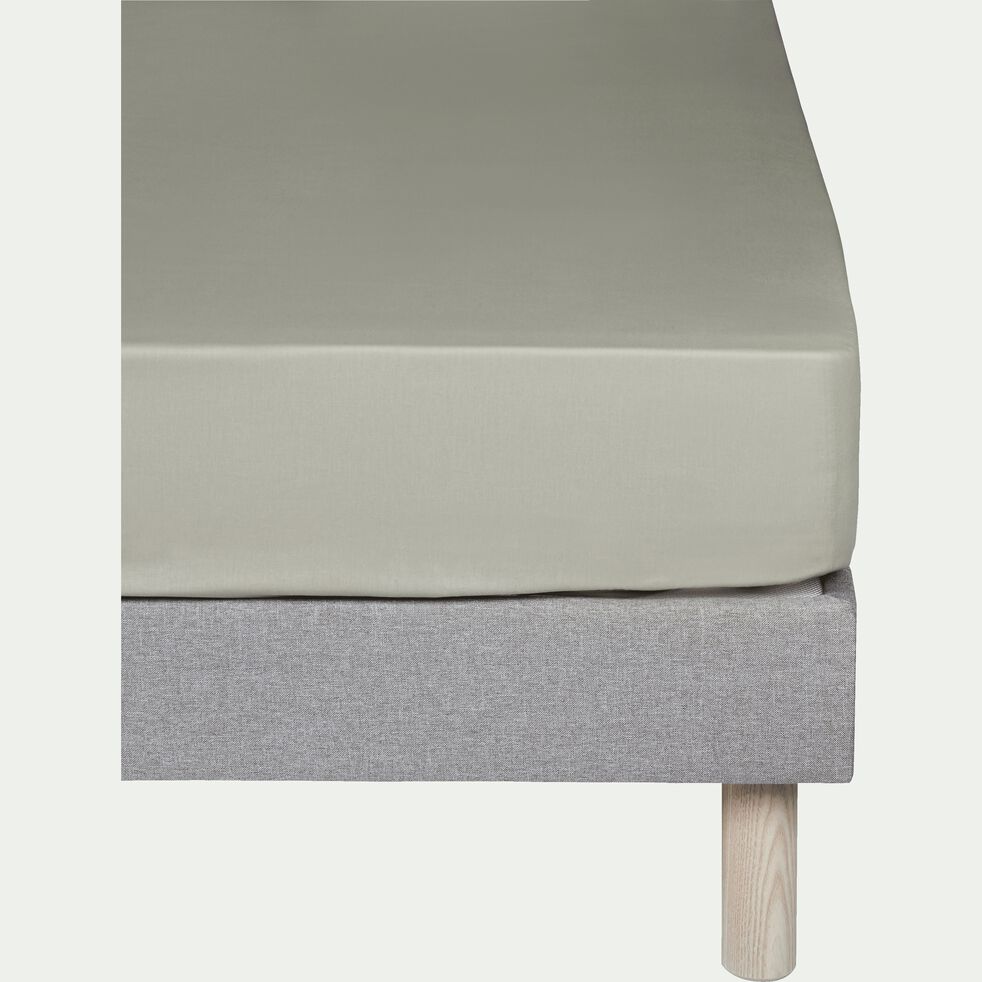 Drap Housse En Coton Vert Olivier 140x0cm B25cm Calanques 140x0 Cm Linge De Lit Alinea