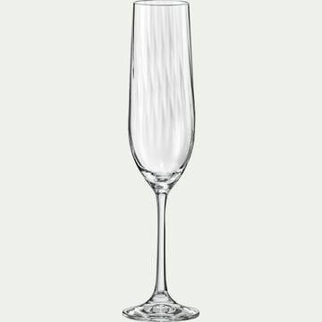 Coffret de 6 flûtes à champagne en cristallin 19cl - transparent-WATERFALL
