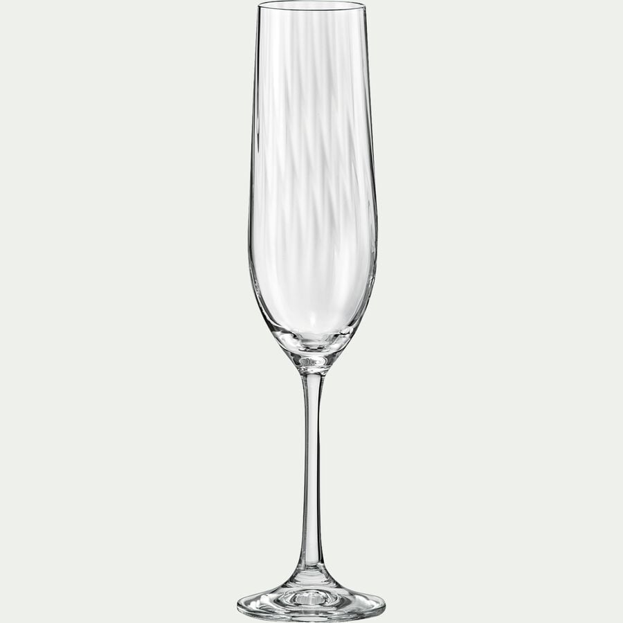 Coffret de 6 flûtes à champagne en cristallin 19cl - transparent-WATERFALL