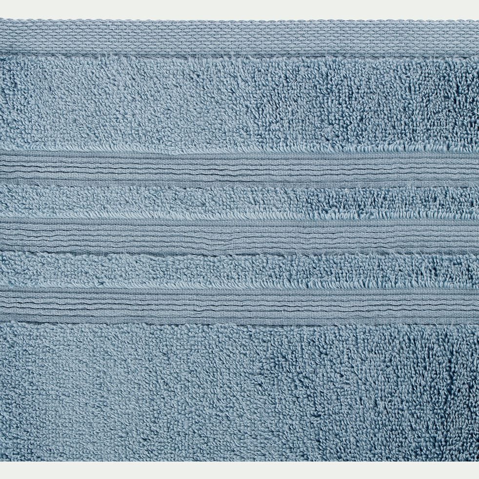 Serviette de bain bouclette en coton - bleu autan 50x100cm-NOUN