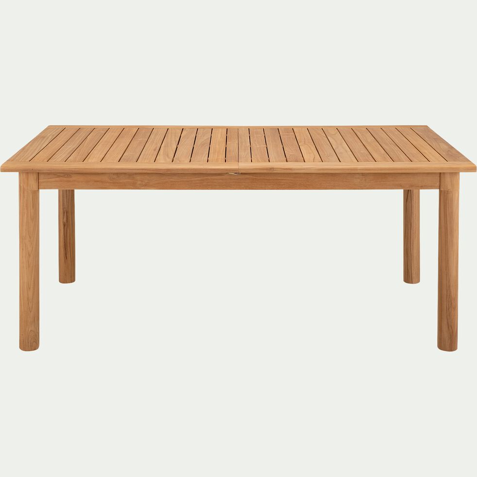 Table de jardin extensible en teck - bois clair (6 à 10 places)-LIMYA