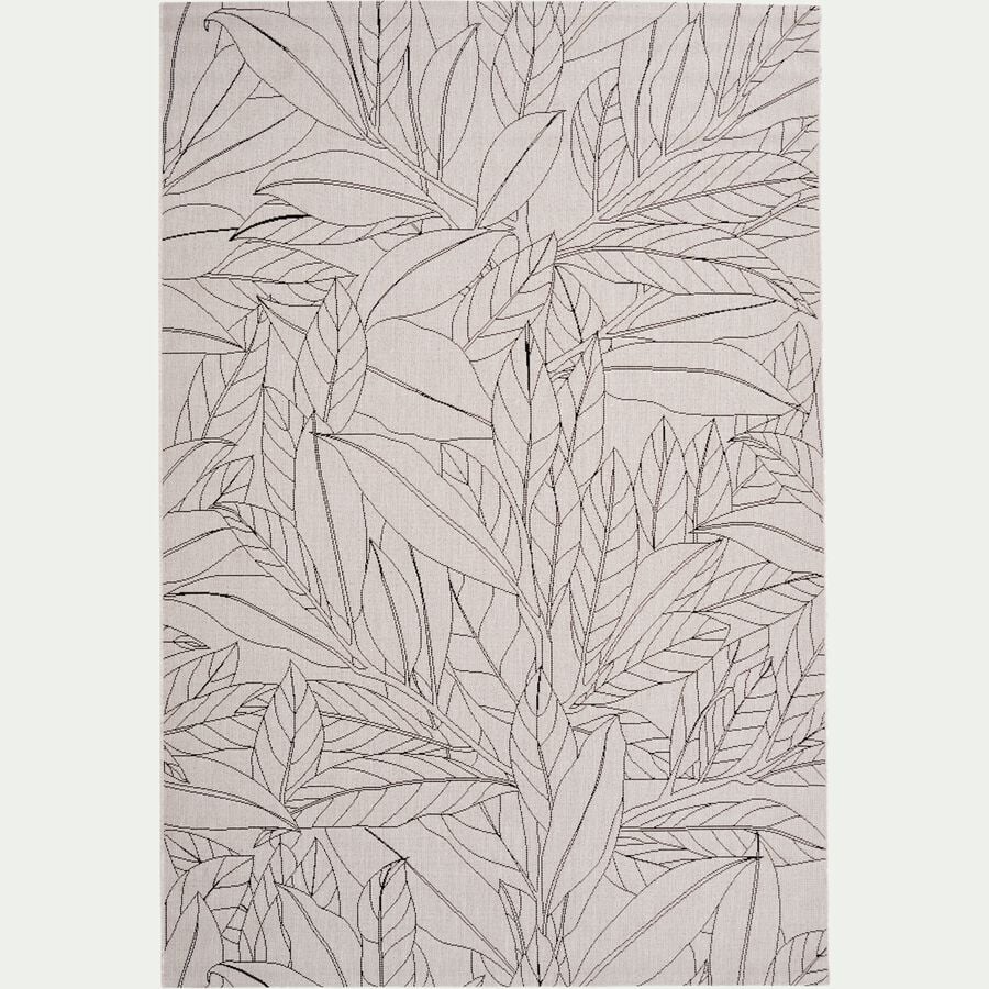 Tapis intérieur et extérieur imprimé motifs laurier - beige 200x290cm-LAURIER