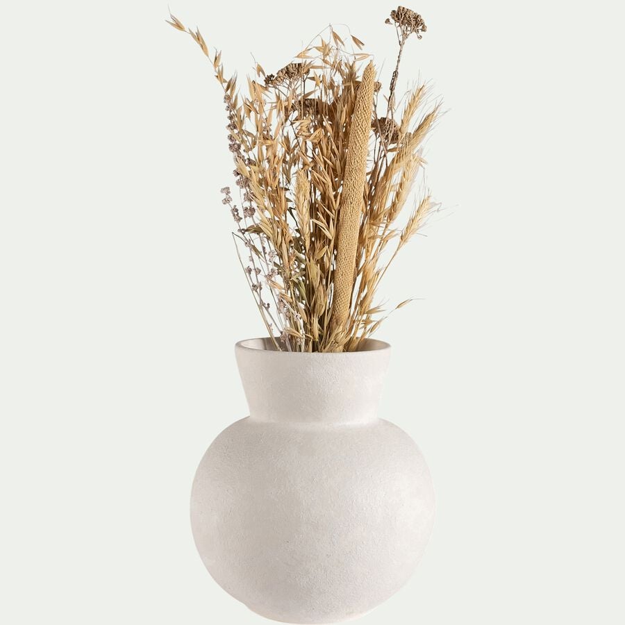 Vase rond en faïence D23xH25cm - blanc-LOVALA