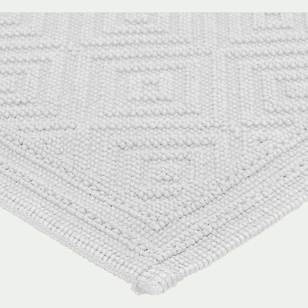 Tapis de bain en coton jacquard - blanc ventoux 60x100cm-SADOU