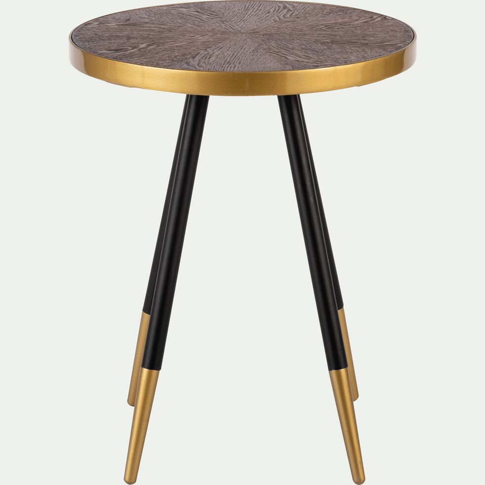 Bout De Canape Effet Noyer Et Dore Marta Bout De Canape Alinea