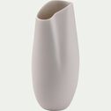 Vase asymétrique en céramique - blanc H21cm-BAFRA
