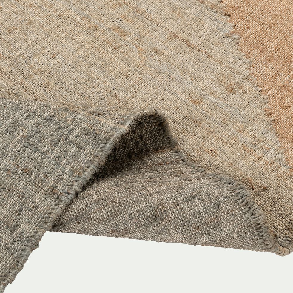 Tapis tissé en jute et coton à motifs - beige 160x230cm-KUZCO