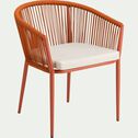 Chaise de jardin avec accoudoirs en aluminium et corde - brun rustrel-ANTALIA