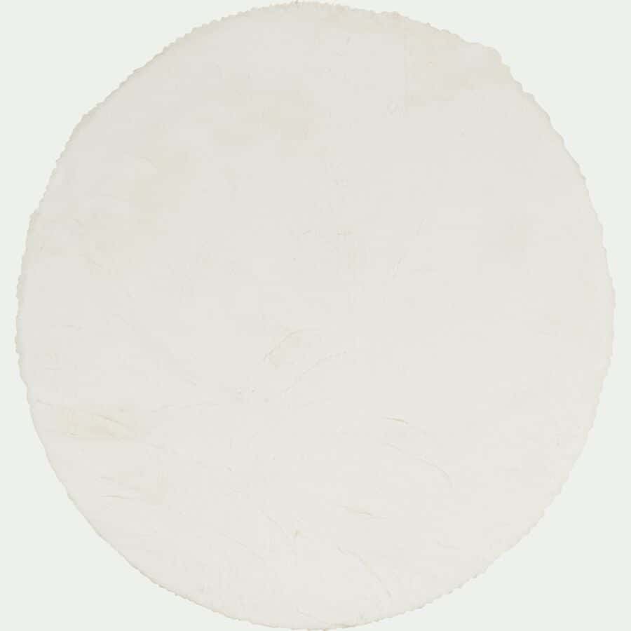 Tapis imitation fourrure - blanc D120cm-JOUVE
