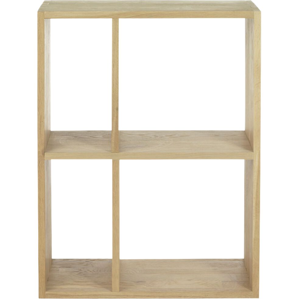 TASSIA - Étagère 4 cases en chêne - bois clair