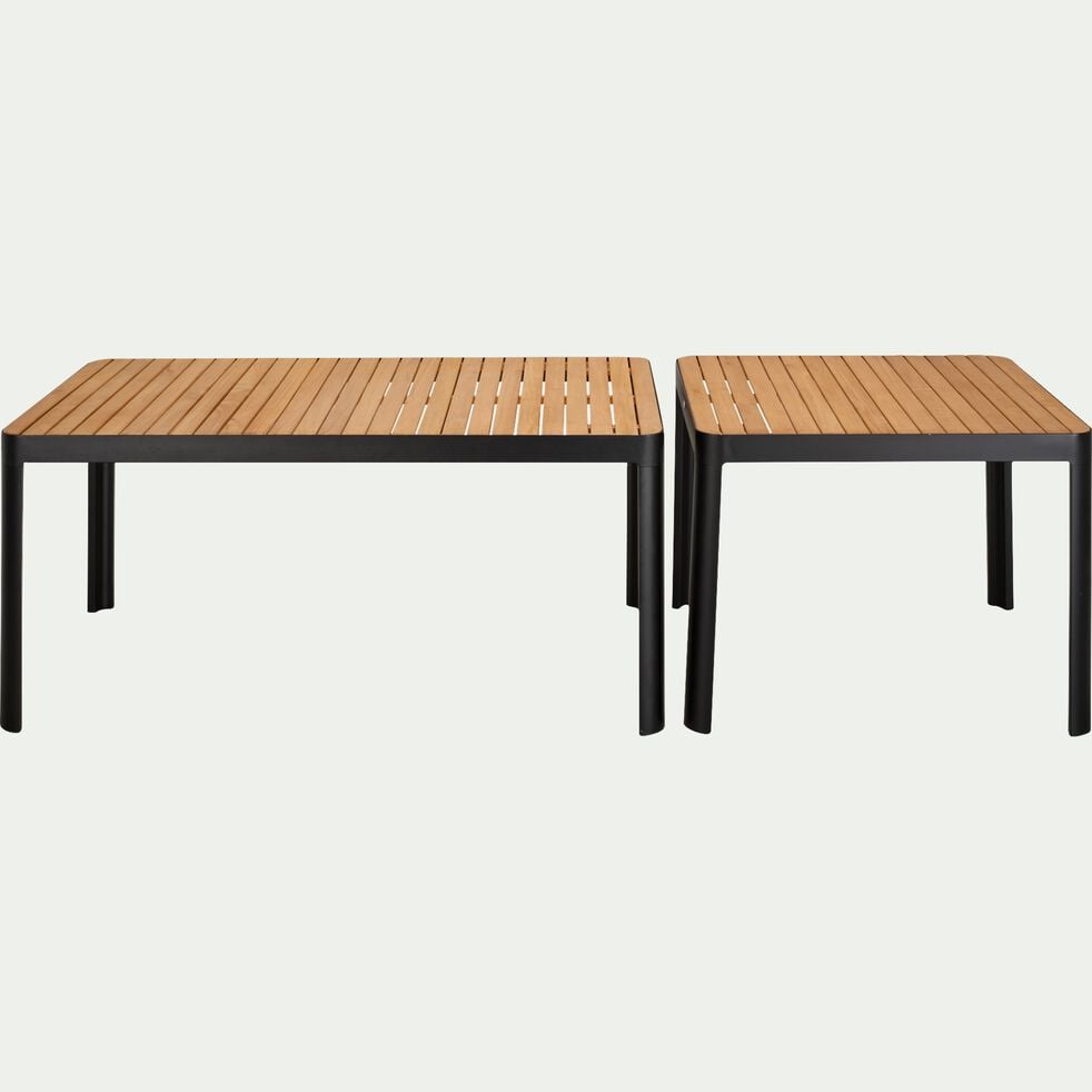 Table de repas jardin en aluminium et teck - bois clair (4 places )-TASTA