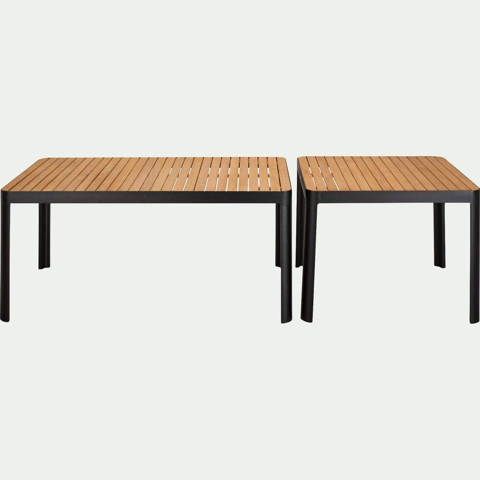 Table de repas jardin en aluminium et teck - bois clair (6 places)-TASTA