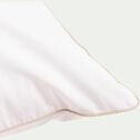 Lot de 2 taies d'oreiller en percale de coton 50x70cml avec liseré tressé beige alpilles - blanc-EZIO