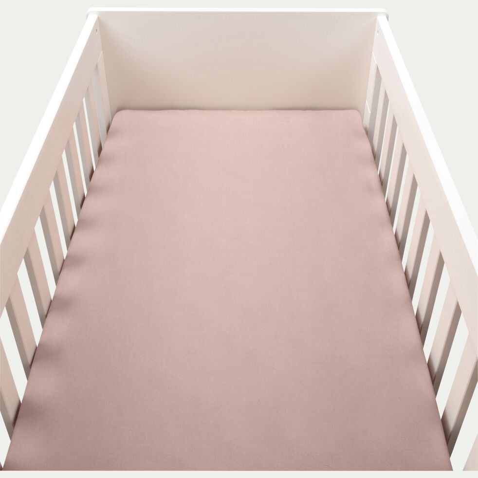 Drap Housse Bebe En Coton Bio 70x140 B15cm Rose Rosa Calanques 70x140 Cm Linge De Lit Alinea
