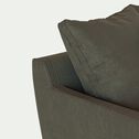 Canapé d'angle gauche fixe en velours - taupe-LENITA