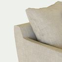 Canapé d'angle gauche convertible matelas bultex en tissu mixte - beige alpilles-LENITA