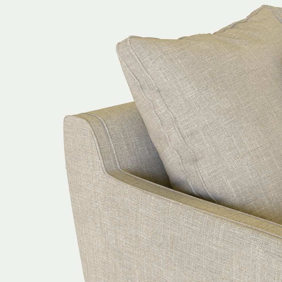 Canapé d'angle gauche convertible matelas bultex en tissu mixte - beige alpilles-LENITA