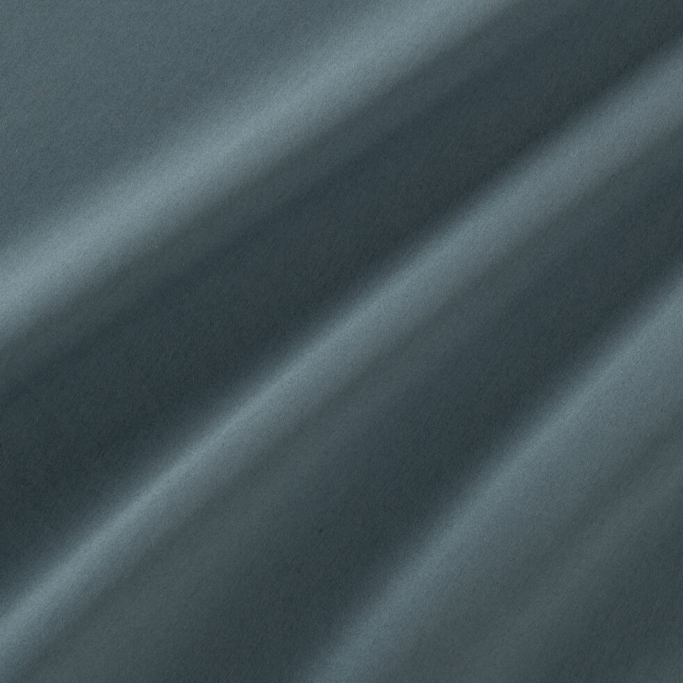Drap plat en satin lavé 270x300cm - bleu orage-SATINE