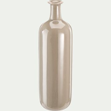 Vase bouteille en grès H25,5cm - beige alpilles-VOUGNE
