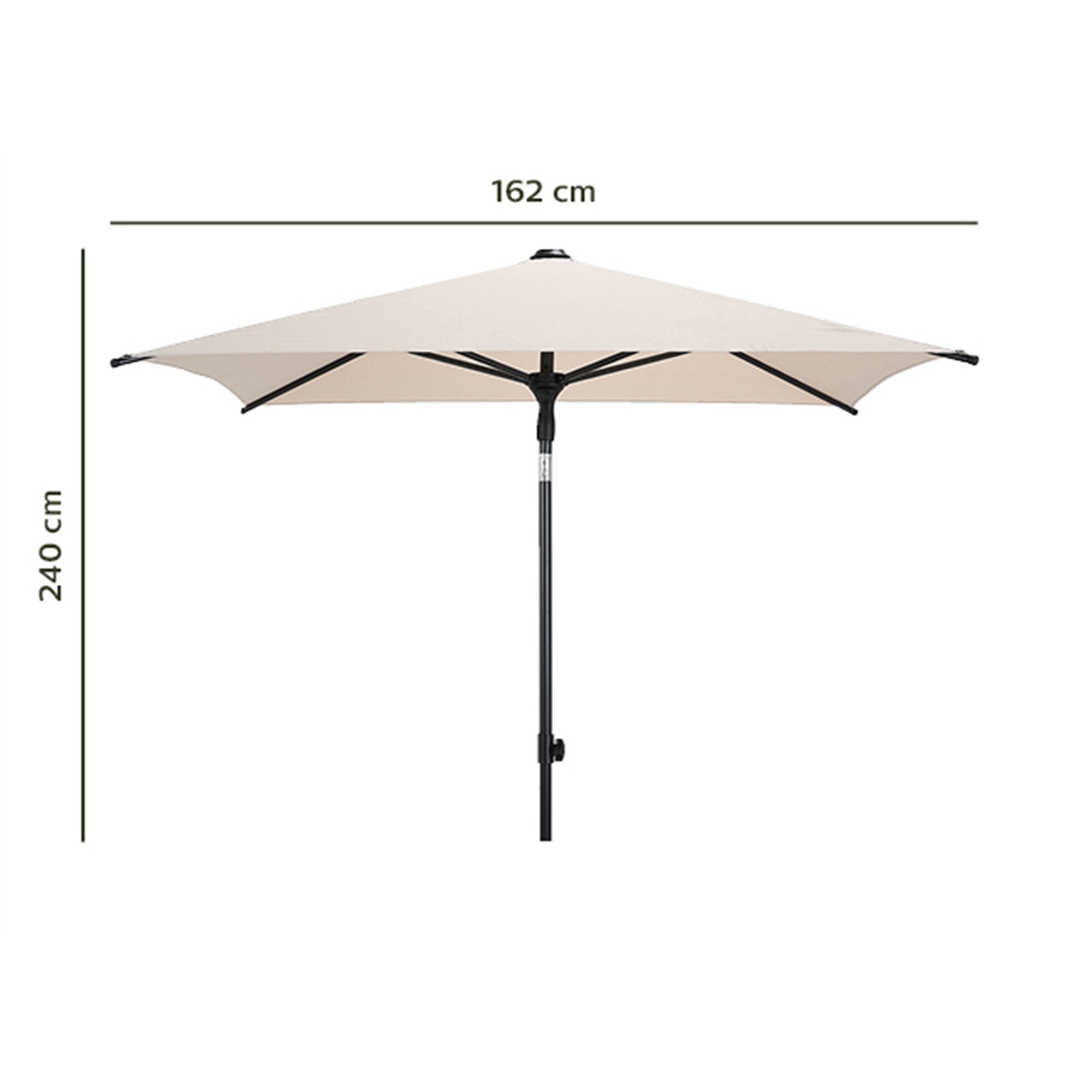 Parasol de balcon avec mât inclinable - beige alpilles (160x200cm)-PITCHOUN